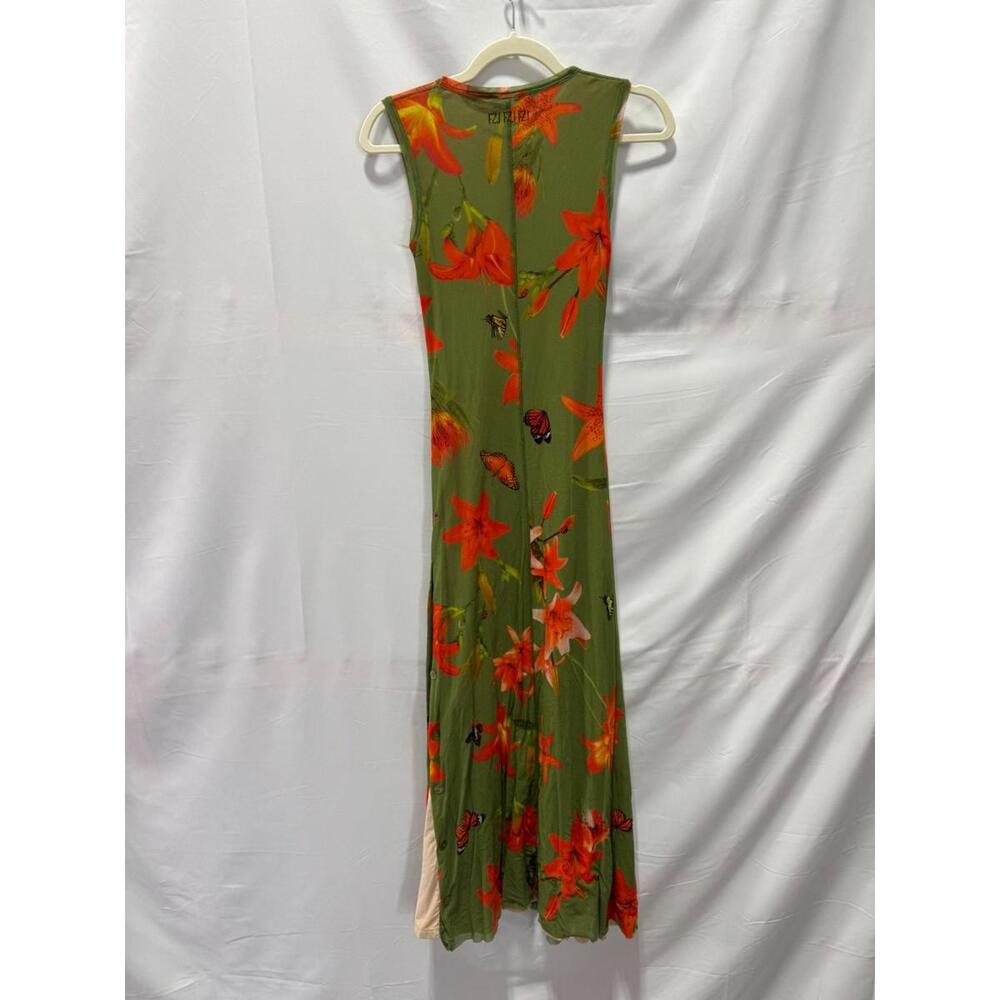 Fuzzi Abito Dress Size L Green with hole - Picture 5 of 8